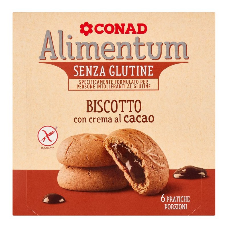 Conad - Alimentum Biscotto con Crema al Cacao Senza Glutine