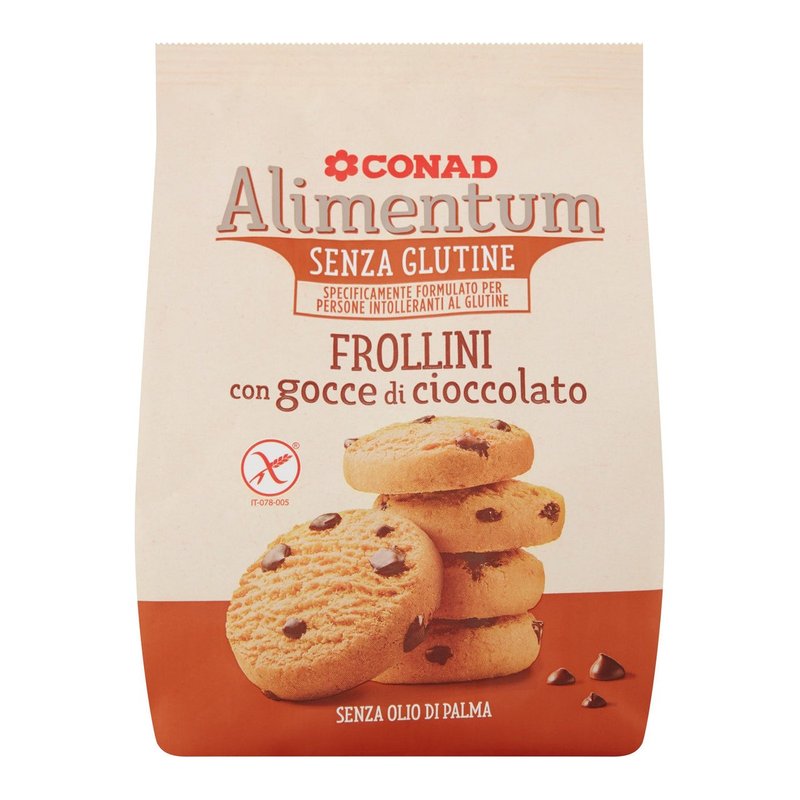 Conad - Alimentum Frollini con Gocce di Cioccolato Senza Glutine 400 g