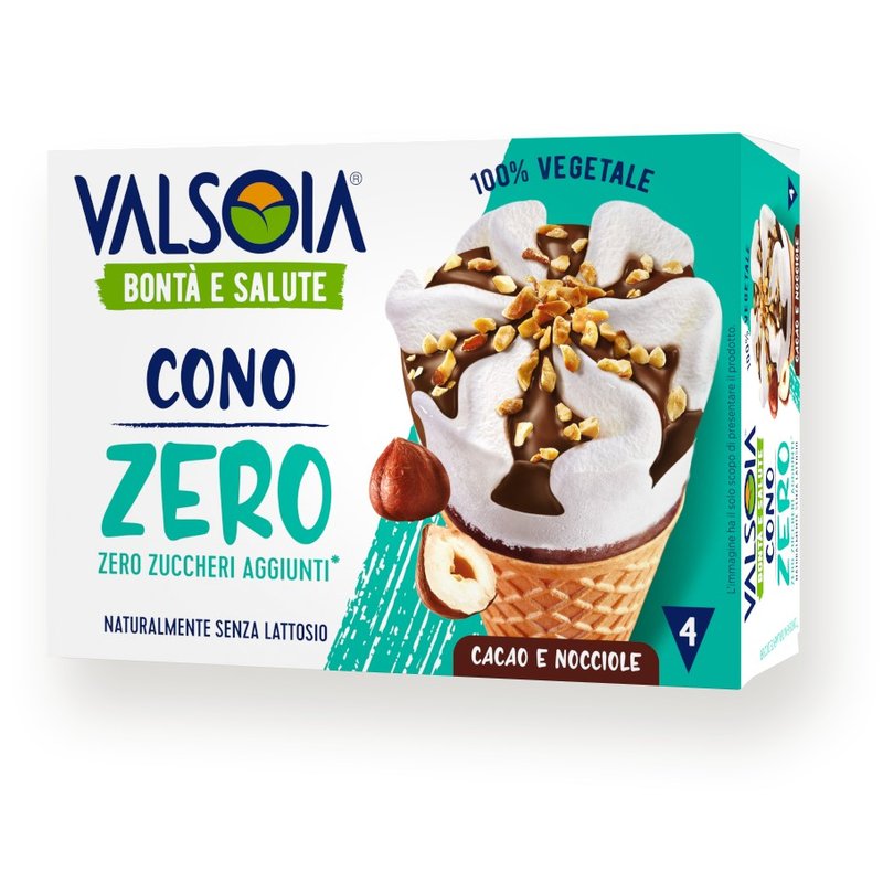 Valsoia - Cono Zero Zuccheri Aggiunti Cacao e Nocciole