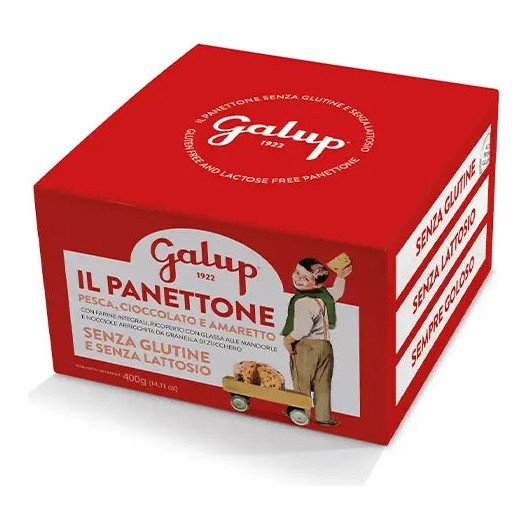 Galup - Panettone Pesca, Cioccolato e Amaretto Senza Glutine e Senza Lattosio