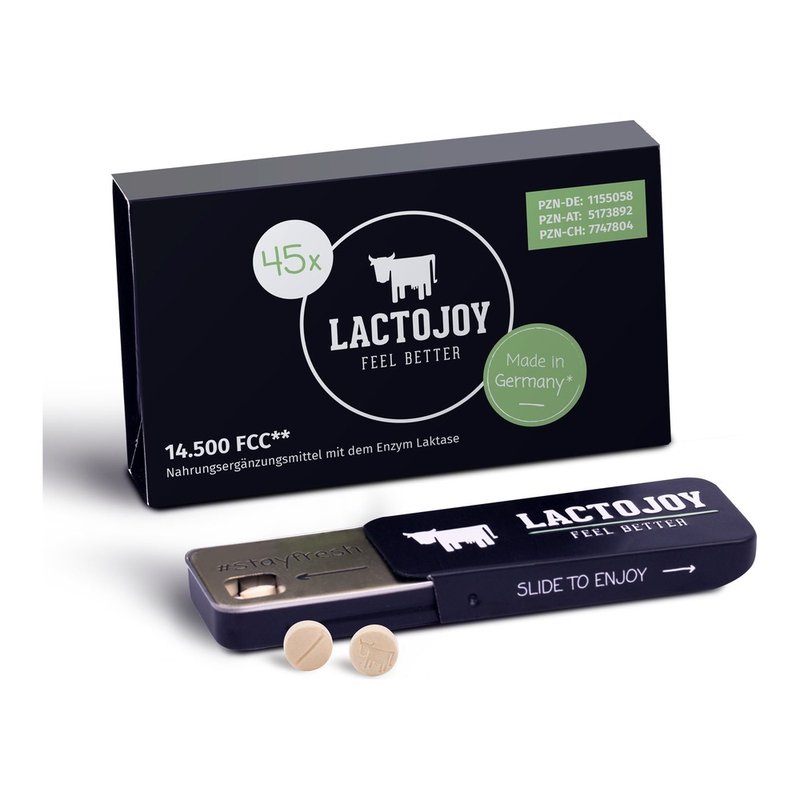 Confezione di LactoJoy 14.500 FCC, compresse