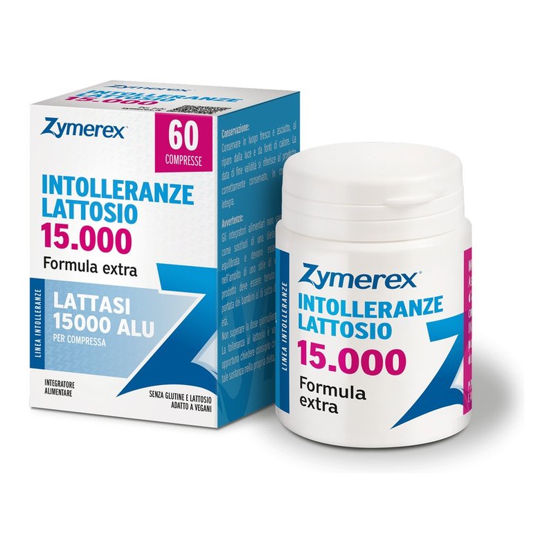 Confezione di Zymerex Intolleranze Lattosio 15.000, 60 compresse