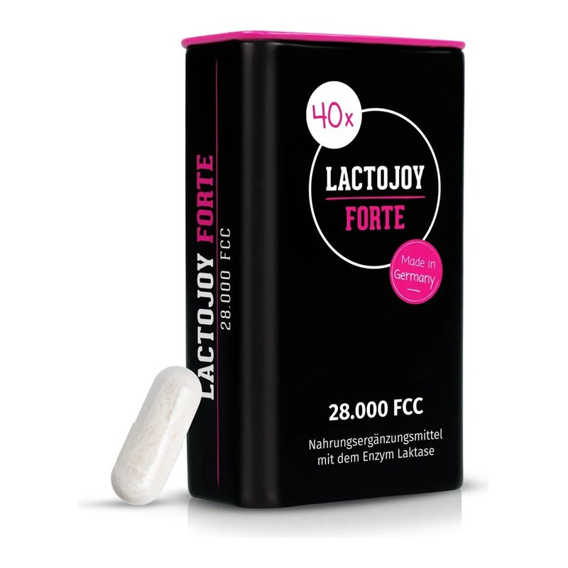 Confezione di LactoJoy FORTE 28.000 FCC, 40 capsule a rilascio prolungato