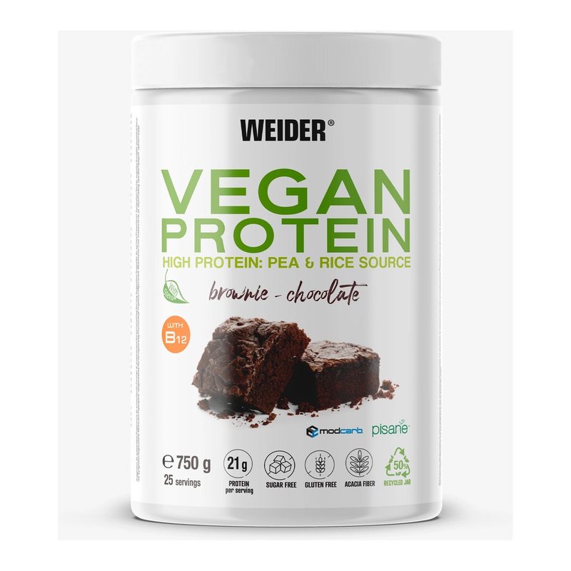Confezione di Weider Vegan Protein, cioccolato 750 g