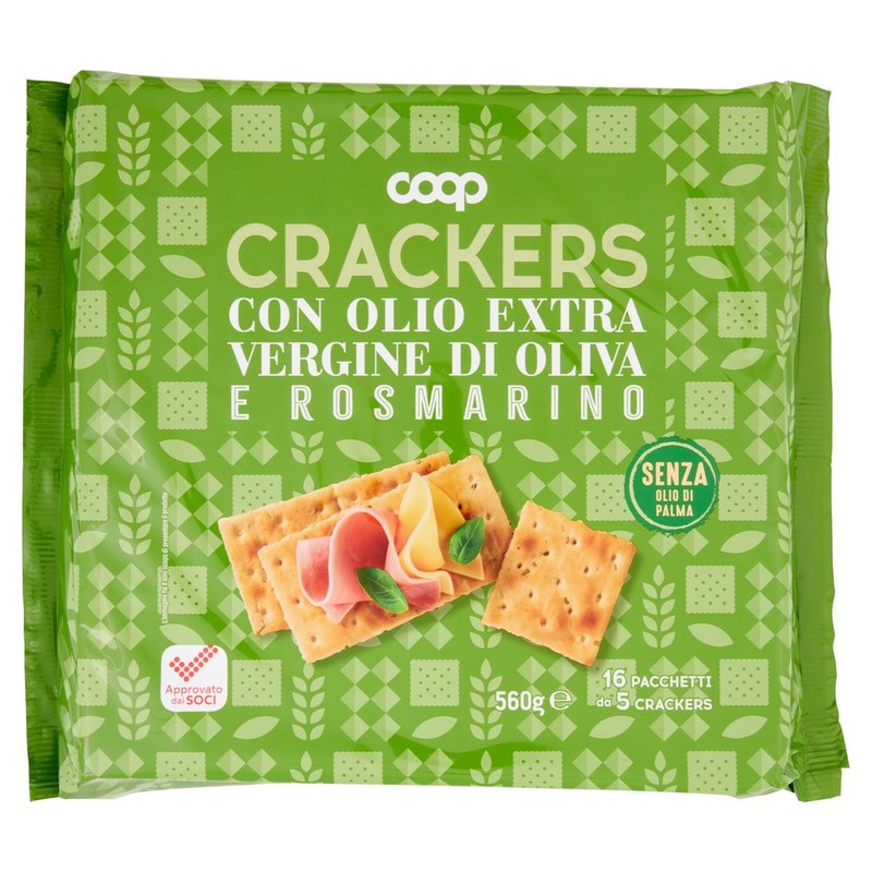 Coop - Crackers con Olio Extra Vergine di Oliva e Rosmarino