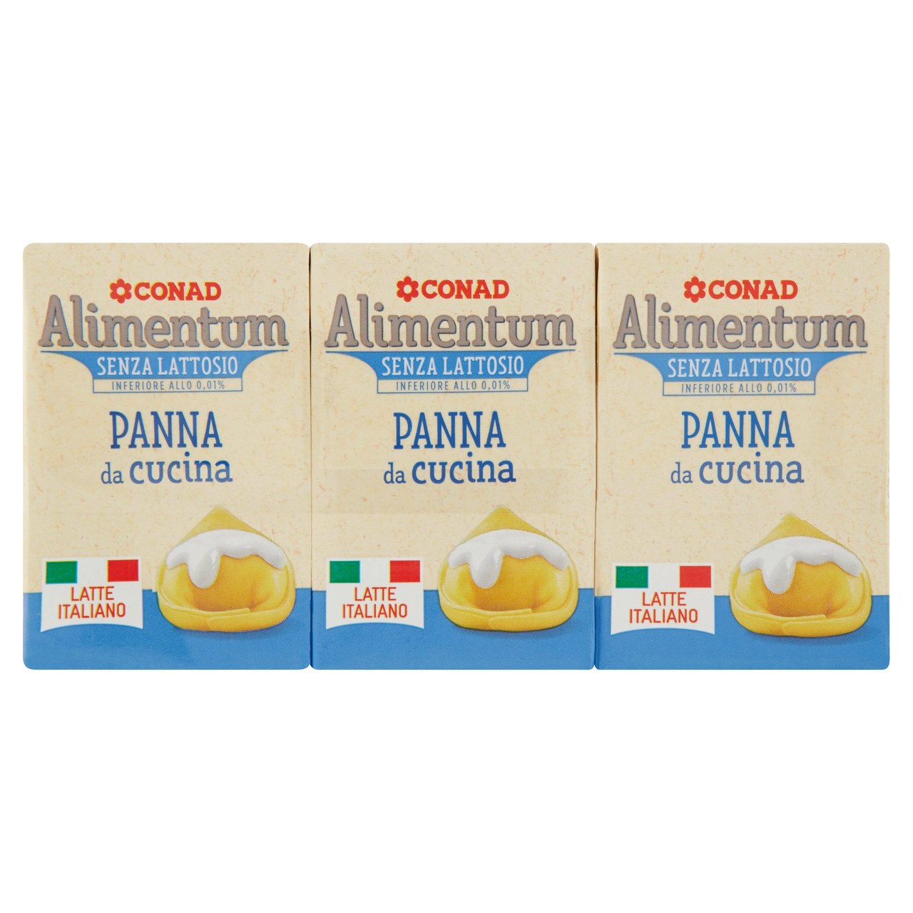 Conad - Alimentum Panna da Cucina UHT Senza Lattosio 3×100 ml