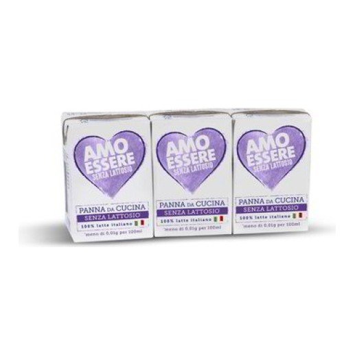 Eurospin - Panna da Cucina UHT Senza Lattosio Amo Essere 3×100 ml