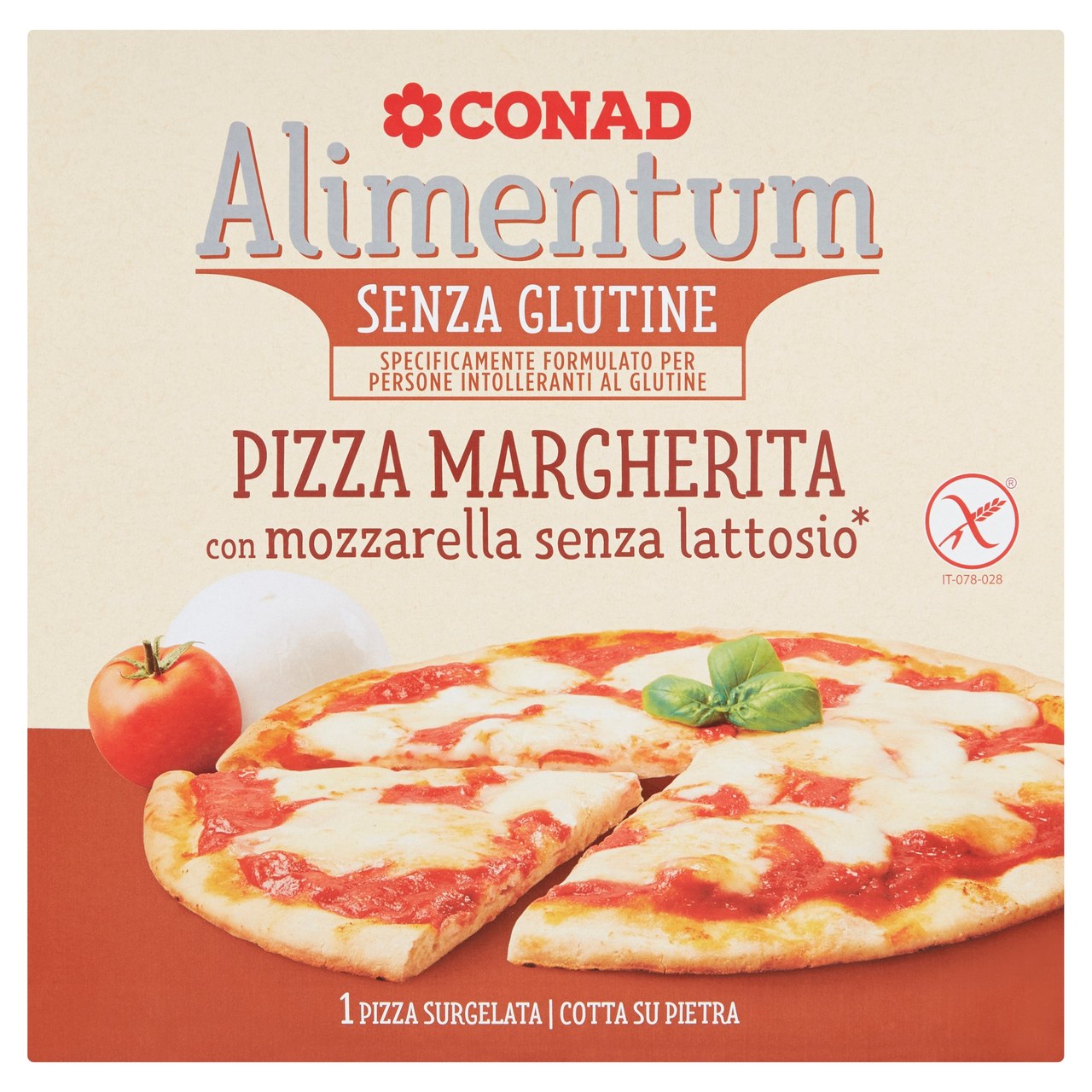 Conad - Alimentum Pizza Margherita Senza Glutine con Mozzarella Senza Lattosio 350 g