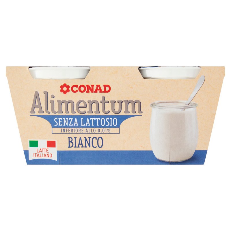 Conad - Alimentum Yogurt Bianco Senza Lattosio 2×125 g