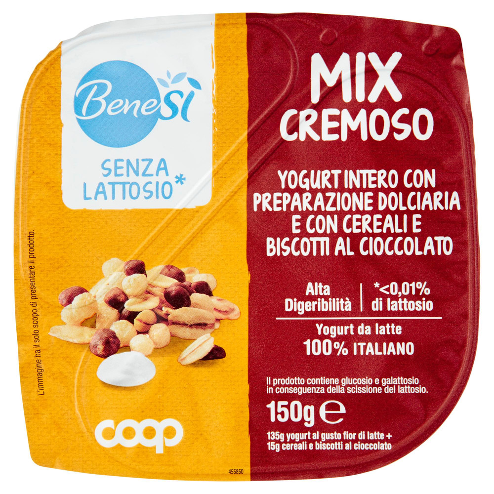 Coop - Mix Cremoso Yogurt Cereali e Biscotti al Cioccolato Senza Lattosio Bene Sì