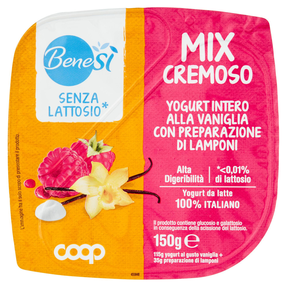 Coop - Mix Cremoso Yogurt Vaniglia e Lamponi Senza Lattosio Bene Sì
